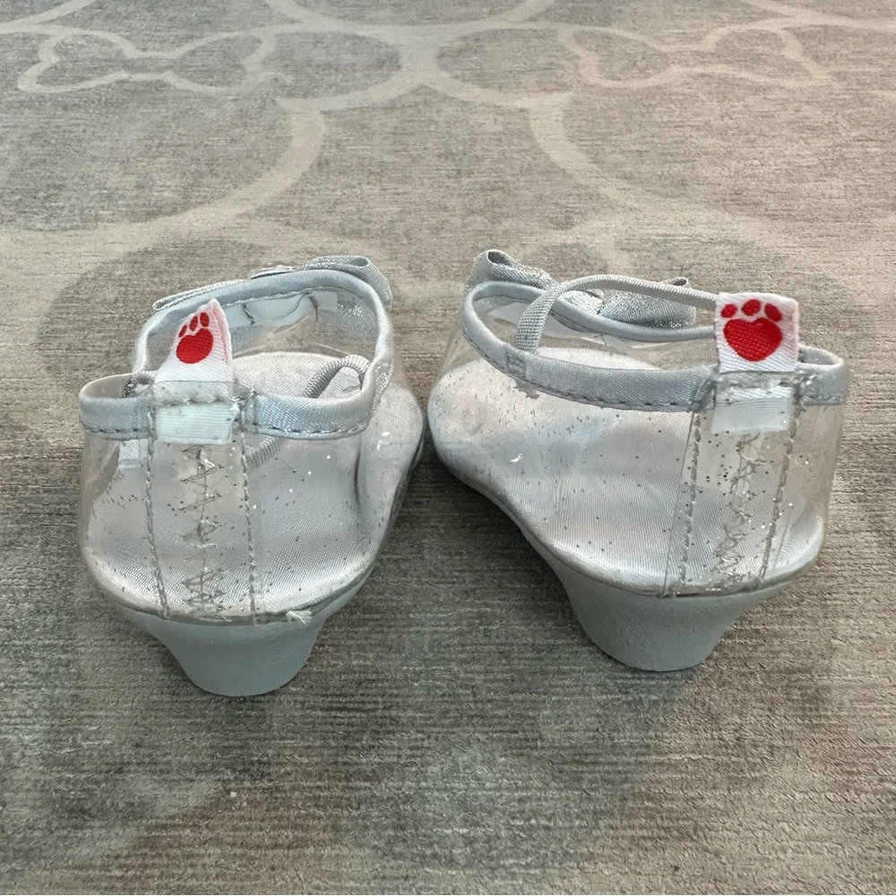 Build-A-Bear Silver Sparkle Bow heels